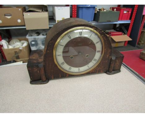 Two mantel clocks including Napoleon hat example
