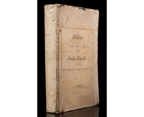 MANUSCRIPT ACCOUNT BOOK &amp; WILL : *This book contains (copious) entries regarding the Will and Codicils of the late Franci