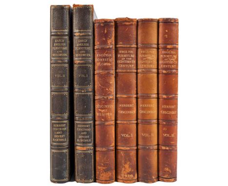 CESCINSKY, Herbert - English Furniture of the Eighteenth Century: 3 vols, half morocco a little rubbed on the spine, well ill