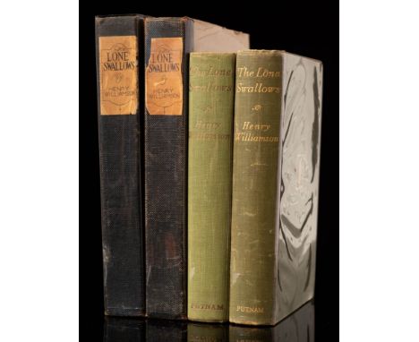 WILLIAMSON, Henry - The Lone Swallows : org. black buckram spine with printed paper title-label, plain boards, 8vo, Collins, 