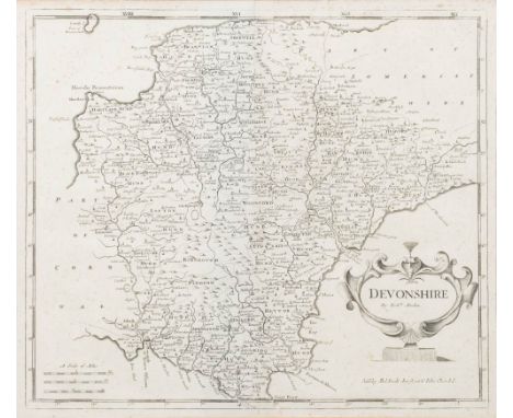 MORDEN, Robert - Devonshire : uncoloured map, lightly foxed, slight sign of plate worn in the top corner, size : 415 x 350 mm