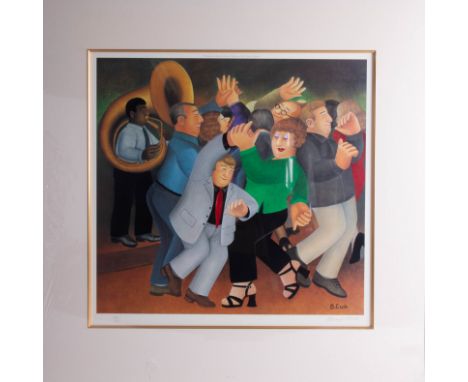 Beryl Cook (1926-2008), 'Jiving to Jazz' signed limited edition print, No 332/650, published by Alexander Gallery, 49cm x 51c