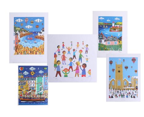 Brian Pollard, three signed edition prints including St. Andrews Church and Newlyn, unframed, open screen print The Barbican 