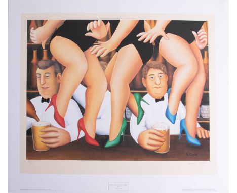 Beryl Cook (1926-2008), 'Dancing on the Bar' signed limited edition print, No 217/850, published by Alexander Gallery, 65cm x