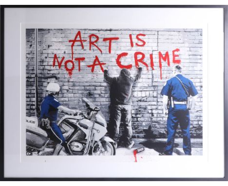 Mr Brainwash, signed edition print, NYC, 'Art is not a Crime', No. 17/90, 55cm x 74cm, framed and glazed. Mr.Brainwash (Thier