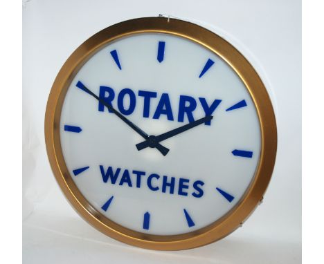 A vintage Rotary shop back lit display clock, in circular metal, 54cm Condition Report: Available upon request