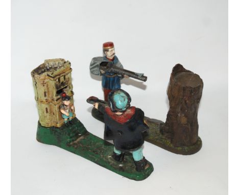 Four various vintage money banks, 24cm long and smaller (4) Condition Report: Available upon request