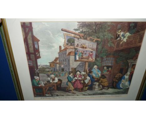 A framed and mounted Print by William Hogarth; 'The Election Canvassing for Votes 1757'