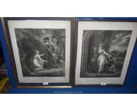 Two Engravings - Theodore and Matilda and Isobella and Theodore, Castle of Otranto, W. N. Gardiner Sculp, S. Harding Delin, b