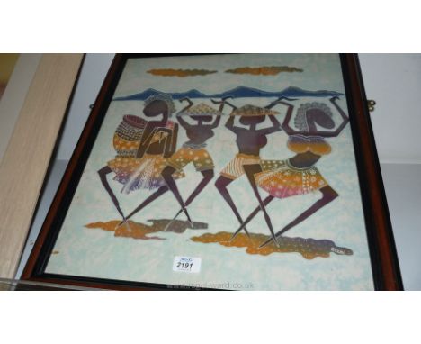 A Print - 'African Dancers', 51 x 54 cms
