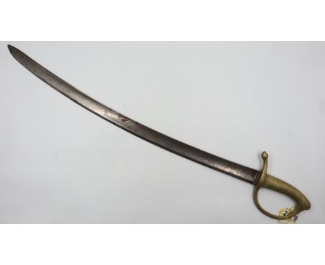 Napoleonic period briquet sabre, likely Northern European, lacking scabbard. Not available for in-house P&amp;P