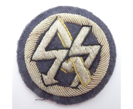 Traditional Third Reich Bullion SA/SS Flying Group Division Patch. UK P&amp;P Group 1 (£16+VAT for the first lot and £2+VAT f