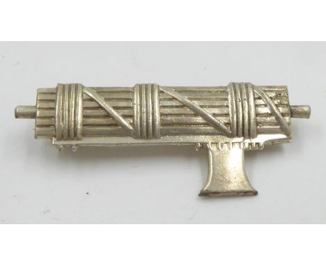 WWII British Union of Fascists Solid Silver badge by Spencer London. These were worn on the left of the black shirt tunic. UK