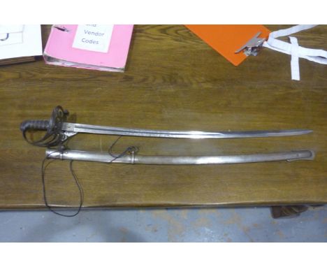 Scarce Victorian 1827 pattern Rifle Officers sword, the blade etched for the Volunteer Rifles, with shagreen grip, made by He