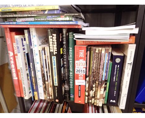 Shelf of mixed football books. Not available for in-house P&amp;P 