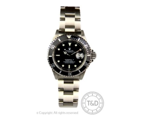A gentleman's Rolex Oyster Perpetual Date Submariner, the stainless steel automatic wristwatch circa 1999,  model number 1661