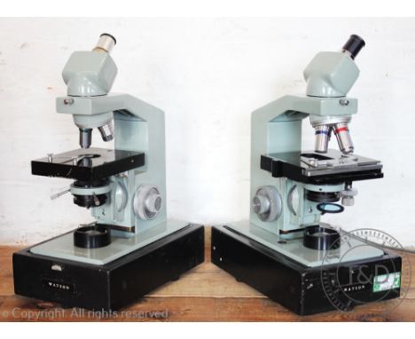 Two Watson Microsystem 70 illuminated microscopes, numbered 146136 and 146543 (2)
This lot is sold as decorative item(s) only