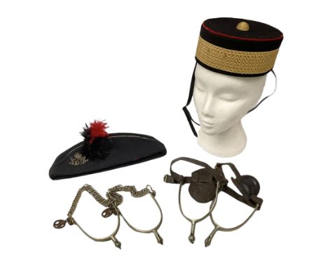 Assam Valley Light Horse (Auxilliary Force India) side cap with 1st Pattern Kings Crown badge and plume; modern Canadian pill