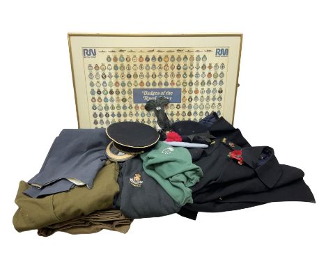 Clothing including tam o'shanter, glengarry with feather bearing Royal Regiment of Scotland badge, beret, jersey with 'The Gr