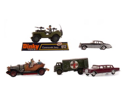 DINKY 612 COMMANDO JEEP,boxed, along with four further Dinky and Corgi models for restoration including Chitty Chitty Bang Ba