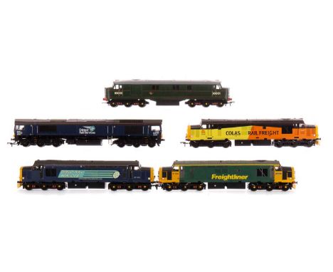 FIVE BACHMANN DIESEL/ELECTRIC LOCOMOTIVES,including 66434 Direct Rail Services, 10001 BR and 37421 Colas Railfreight, looseCo