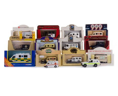 COLLECTION OF BRITISH AMBULANCES,mixed manufacture, including Cararama Junior Rescue, Harrods Souvenir of London set of four,