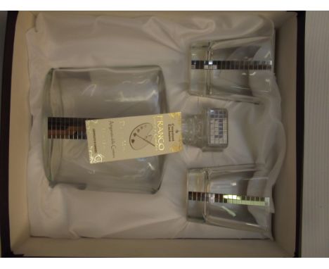 Cased Franco Vetrerie e Cristallerie decanter set 