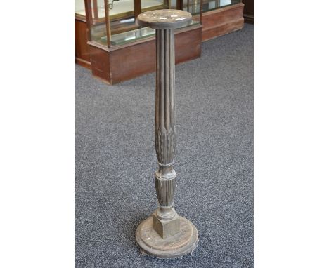 An oak torchere (converted from a bed post)