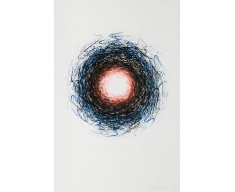 Wojciech Fangor (1922 Warschau - 2015 ebenda) (F)'Circle', Pastellkreide auf Papier, 65 cm x 50 cm Blattmaß, signiert, 75 dat