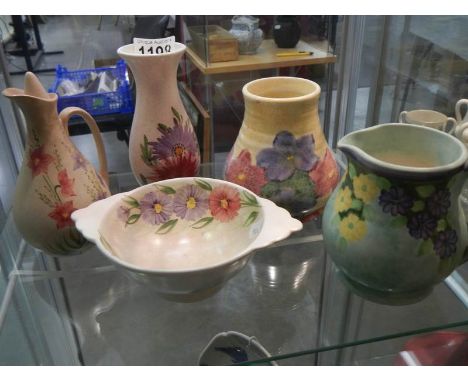 Five pieces of Radford pottery.