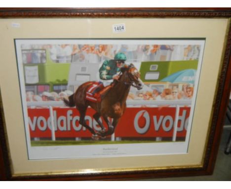 A framed and glazed print 'The Derby Epsom' 2007.