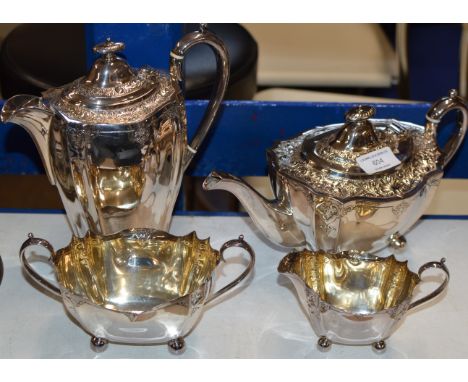 4 PIECE ORNATE EP TEA SERVICE     