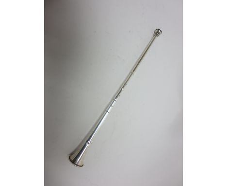 An Edward VII silver Candle Snuffer in the form of a hunting horn, Chester 1908