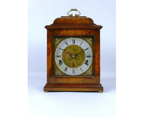 An Elliott walnut Mantel Clock inscribed Wilson & Gill, Regent Street, to the engraved dial, striking with Westminster/Whitti