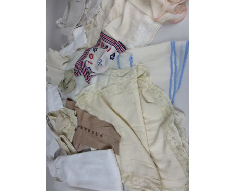 A pair of 1944 parachute silk French Knickers and matching petticoat with letters from original owner, 1948 blue edged nylon 