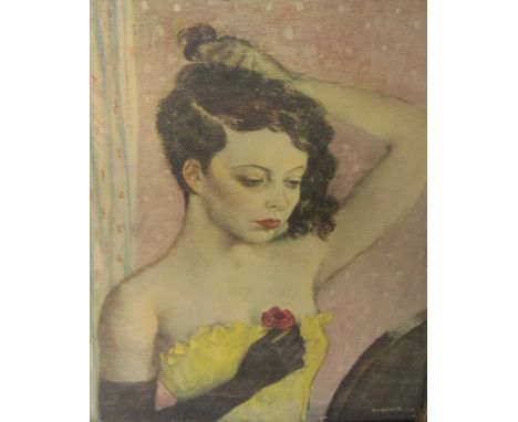 AFTER REX WHISTLER. Portrait of a Lady holding a Rose (Lady Caroline Paget),colour print,16 x 12 in  (40.7 x 30.4cm)