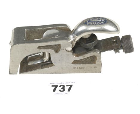 A little used PRESTON No 2509 bullnose plane with orig Preston iron and Record lever. Probably a transitional plane from the 