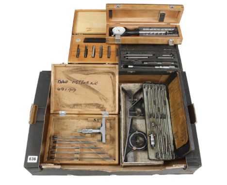 An engineer's combination square and 5 other tools G