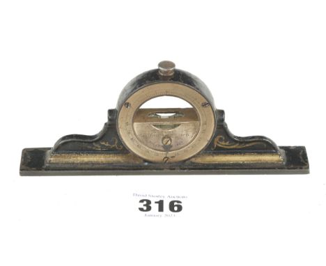 A scarce 1876 Patent 6" mantle clock level by LL DAVIS with 70% orig finish G+ 