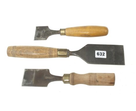 Three sash pocket chisels 2" and 2 1/2" G 