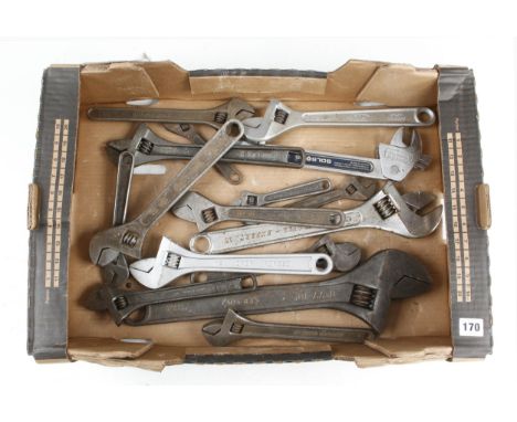 An 18" adjustable spanner and 15 other adjustable spanners G+ 