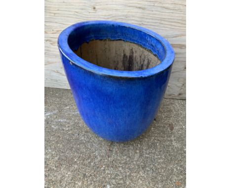 Blue Glazed Planter - 60cm H 