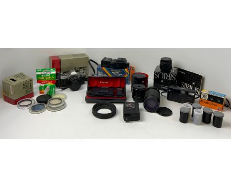 Quantity of Cameras and Accessories - Cannon, Pentax and Flash Gun Lens etc 