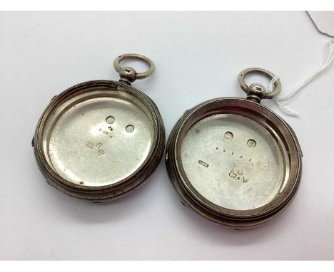 Two Hallmarked Silver Pocket Watch Cases, (lacking dials / glass / movements) for spares / repairs.