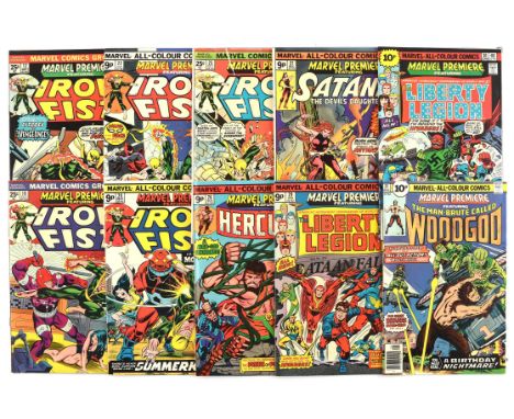 Marvel Premiere: a group of 34 issues featuring many first solo comic book appearances (Marvel Comics, 1972 onwards).Titles f