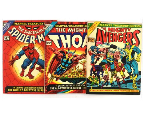 Marvel Treasury Editions: a group of 9 oversize editions including first issue: The Spectacular Spider-Man (Marvel Comics, 19