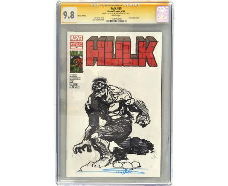 Hulk No. 50 Blank cover CGC Signature Grade series 9.8 signed with original zombie Hulk sketch by Arthur Suydam (Marvel Comic