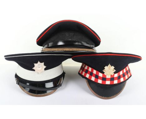 Coldstream Guards Enlisted Ranks Dress Cap, fine example of a Guards pattern cap with white central band, anodised regimental