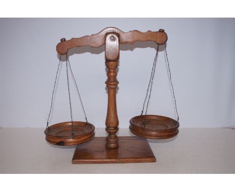 Pair of wooden scales 