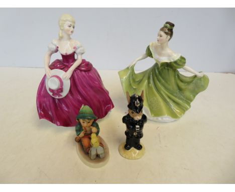Royal Doulton figurine HN2329, Royal Doulton policeman, Hummel figure &amp; coalport figure 